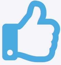 Blue thumbs up icon for happy Winston Salem concrete customers