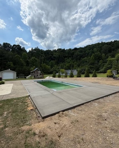 Custom Concrete Pool Deck in Winston-Salem, NC